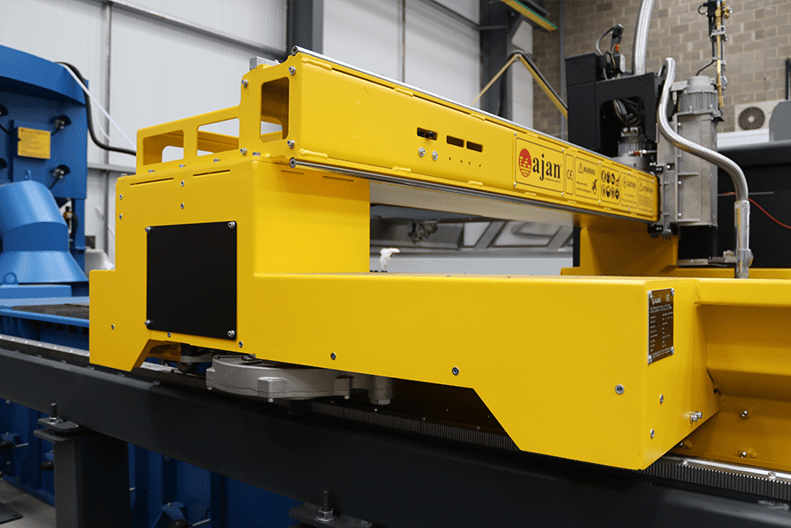 The wide rails of the Ajan Plasma Cutting Machine Gantry
