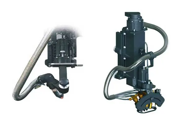Optional Bevel Head Cutting System (left) & Oxy Fuel Head (right)
