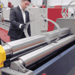 Bruce Bushnell demonstrating the The advantages of a CNC MG Bending Rolls