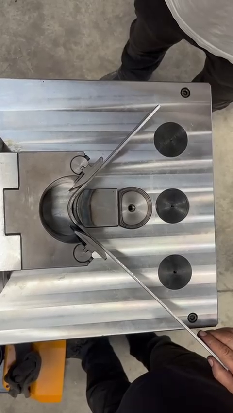 Morgan Rushworth HBM Horizontal Bending Press with HPS Rotating Pins Tooling