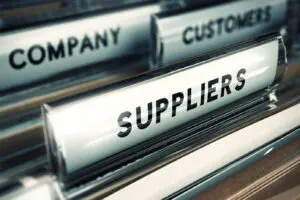 Image of a filing cabinet highlight suppliers and customers