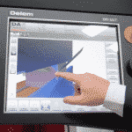 Hand operating the 3d Delem 69T Press Brake Controller