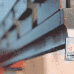 Image of the laser alignment tool illustrating where the red Heini should sit on the press brake tooling