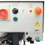 Close up detail of the Pull Down Auto Down Feed Bandsaw Control Panel