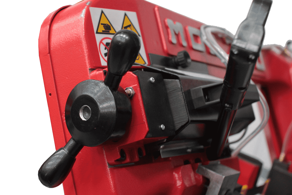 Close up detail of the blade tension with limit switch