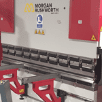 Image of the Morgan Rushworth Press Brake purchased by Colchester Institute on their premises