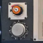 Close-up of a machine control panel