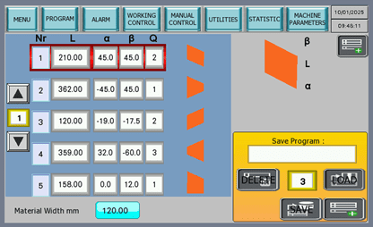 Omron Programme Screen 1