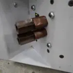 Close-up of the cleaning rollers on the Morgan Rushworth Slat Cleaner