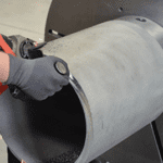 It allows external beveling of pipes with a diameter of at least 100 mm