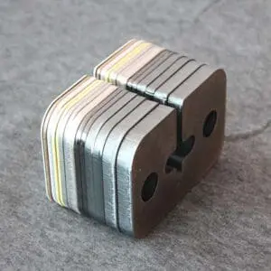 Laser cutting steel samples