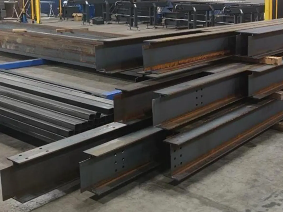 Beams Resized Stacks of freshly laser cut Steel Beams