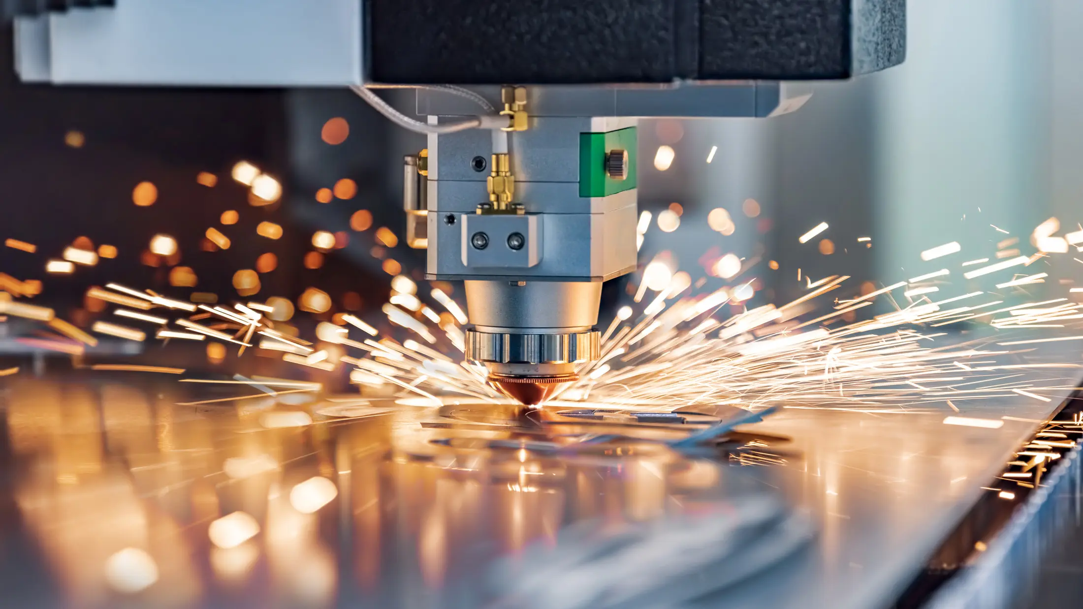 CNC Laser cutting of metal, modern industrial technology. Morgan Rushworth Industrial fibre laser