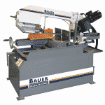 Front view of the Bauer S280 DG Auto Down Feed Double Mitre Bandsaw