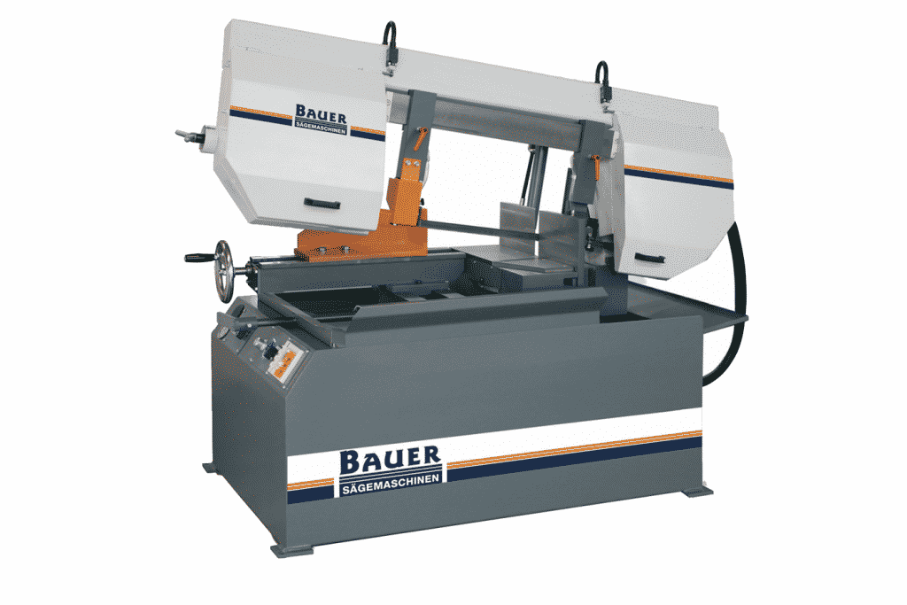 Front view of the Bauer-S320Dg-Double-Mitre-Bandsaw