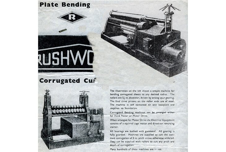 Newspaper article about the history of Morgan Rushworth bending rolls