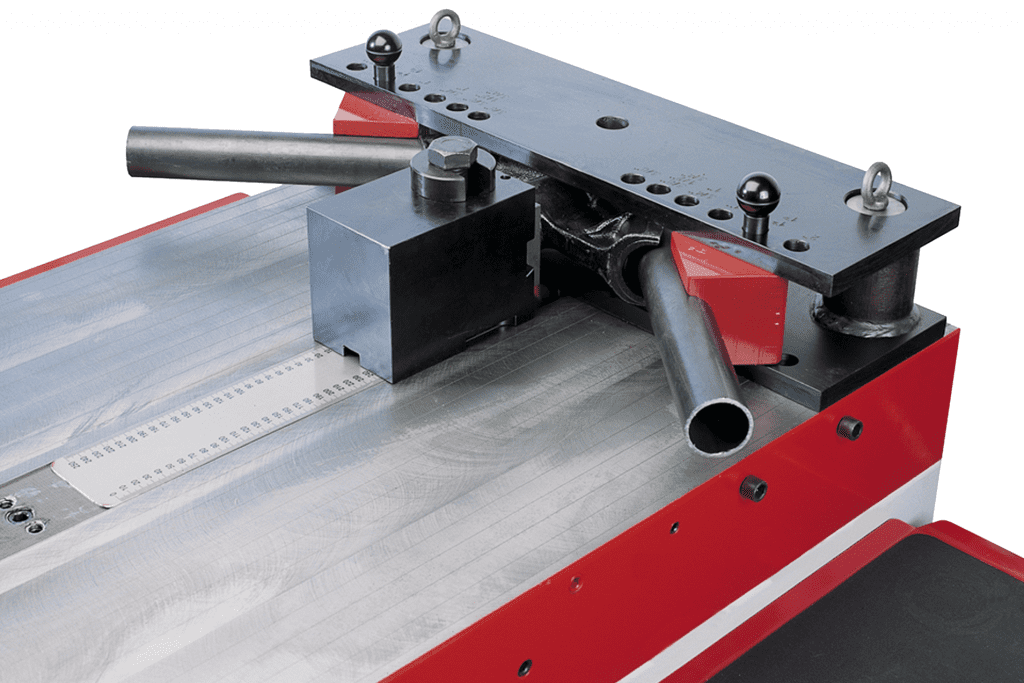 Close up detail Heavy wall tube bending on a Simasv Horizontal Press