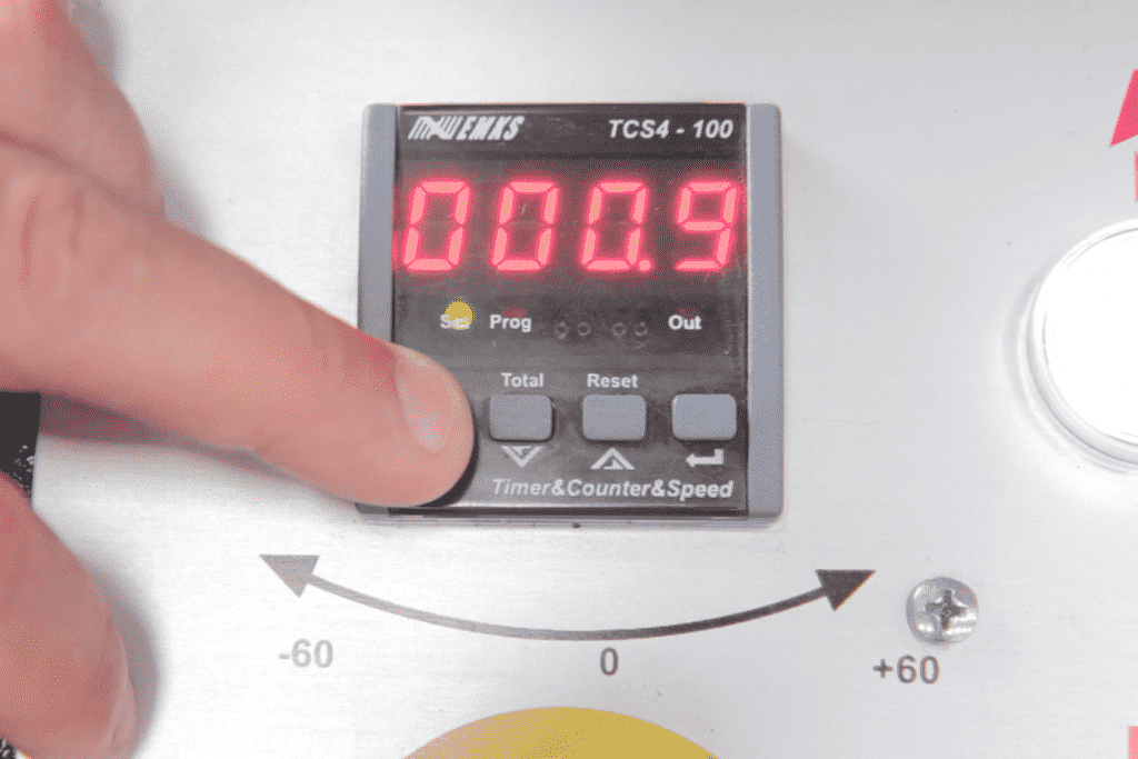 Close up of the SRA440 DGSA Bandsaw Control Panel