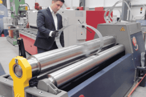 Bruce Bushnell demonstrating the The advantages of a CNC MG Bending Rolls