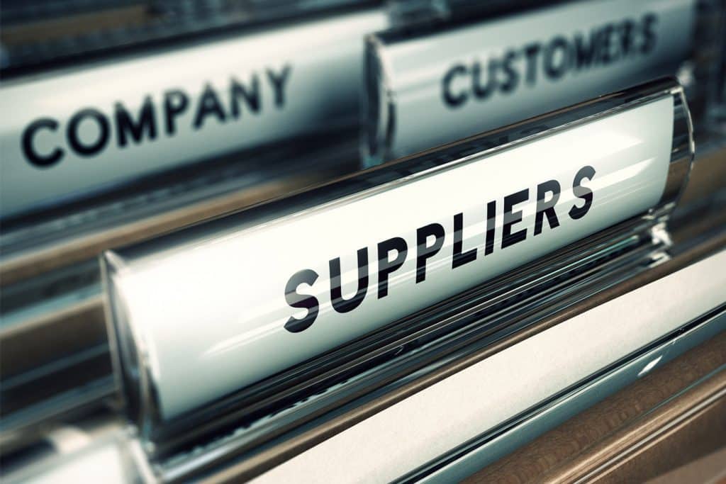 Image of a filing cabinet highlight suppliers and customers