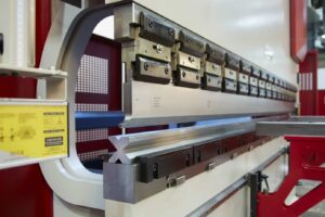 Side view, close of PBS press brake looking down the tooling