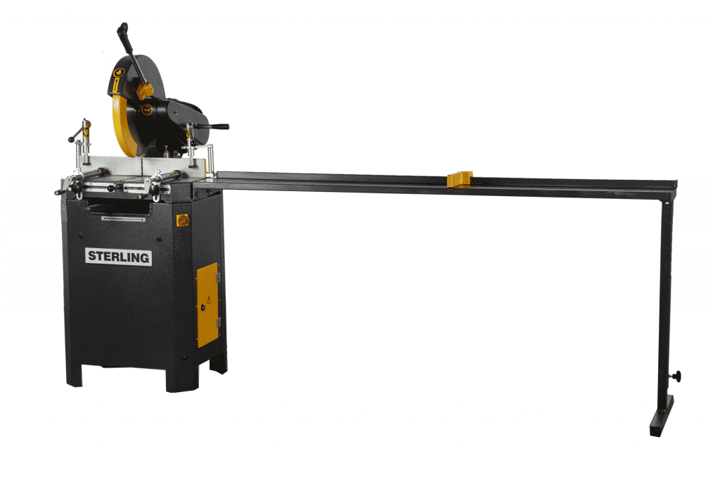 Front view Sterling-SAR-400-Aluminium-Circular-Saw-with-roller-conveyor