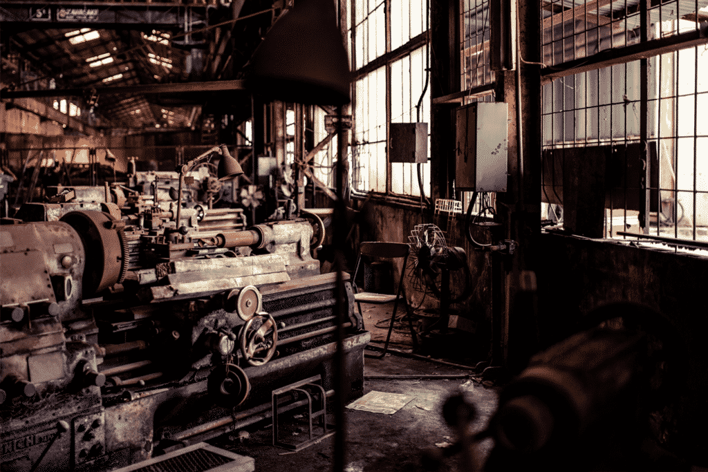 Image of old machinery in an old warehouse