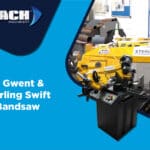 Video thumbnail showing the Sterling Swift 210 Pull-Down Bandsaws – 240v